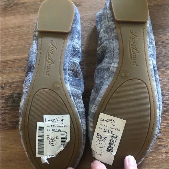 Lucky Brand Size 7 Ballet Flats Blue/Grey NWT - Picture 5 of 9